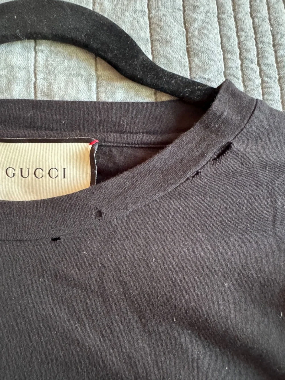 Authentic Gucci Logo T-Shirt Black Web Stripe Tee Made in Italy Size x-small